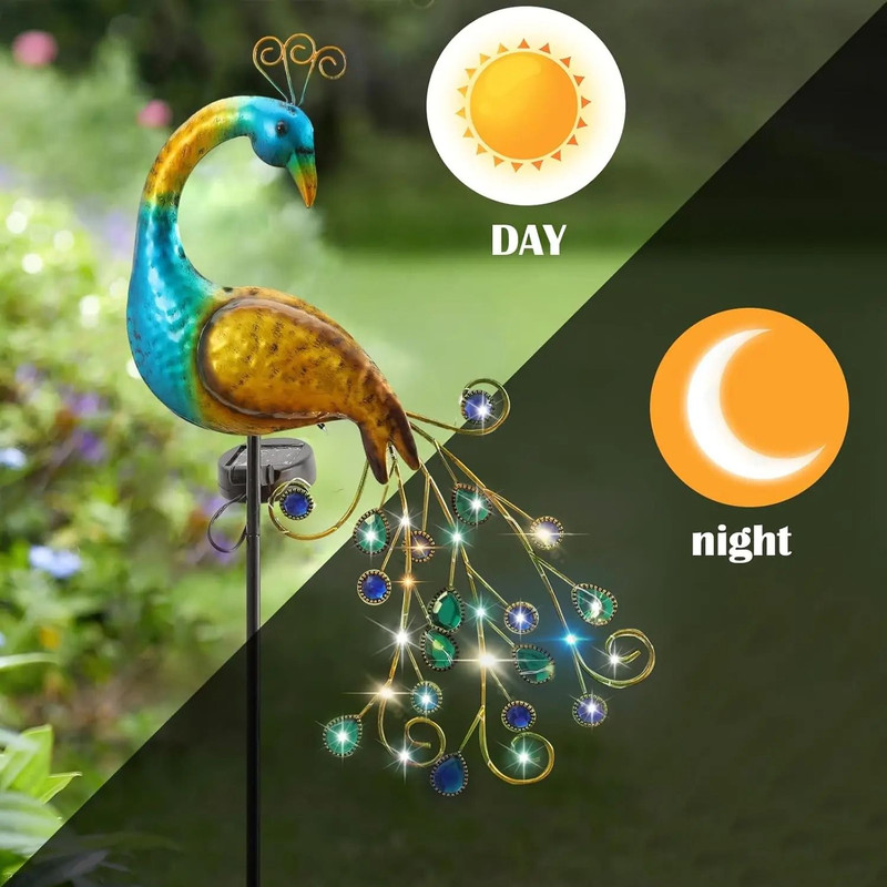 Solar Peacock Garden Light Decorative Outdoor Lamp For Yard And Lawn 2