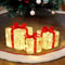 Solar Glowing Gift Box Decoration Ornament With Bow For Home And Yard 3