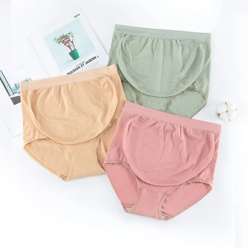 Maternity Panties High Waist Full Belly Support Comfortable Breathable Pregnancy Underwear 3Pack 3