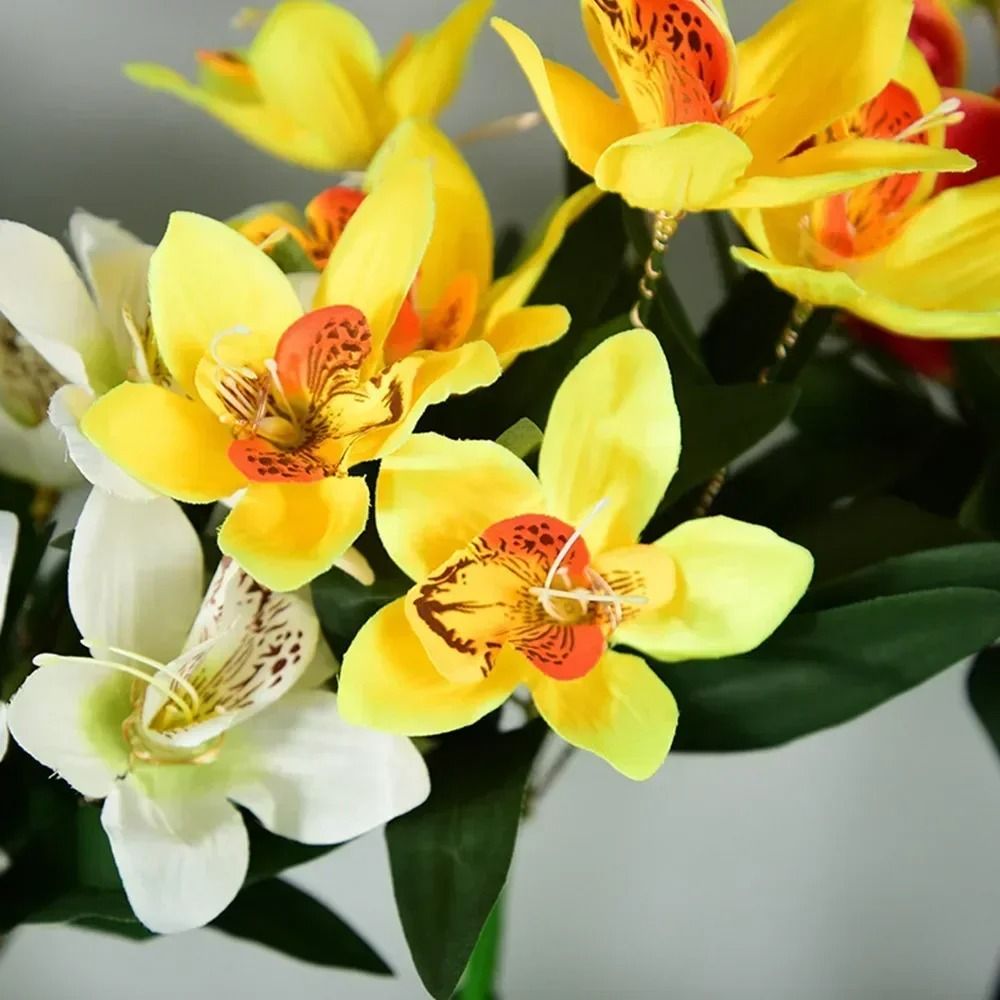 Solar Simulation Orchid Flower Lights For Garden And Patio Decoration 4