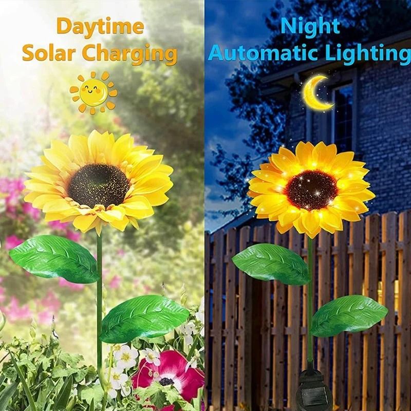 Solar Sunflower LED Garden Light Waterproof Decorative Flower Lamp 4