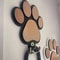 Paw Print Wooden Leash Hanger For Dogs And Pet Lovers 3