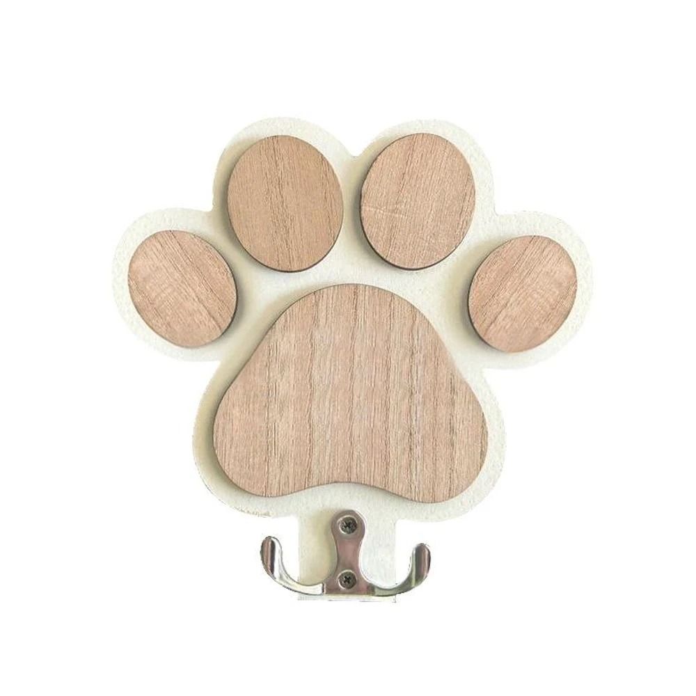 Paw Print Wooden Leash Hanger For Dogs And Pet Lovers 6