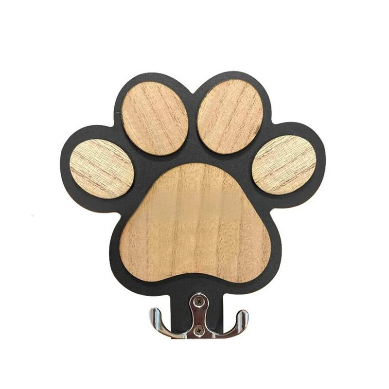 Paw Print Wooden Leash Hanger For Dogs And Pet Lovers 7
