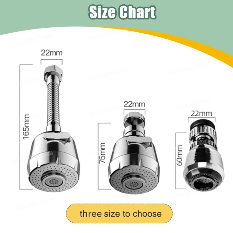 360 Degree Rotatable Faucet Nozzle Adapter With Dual Spray Modes 5