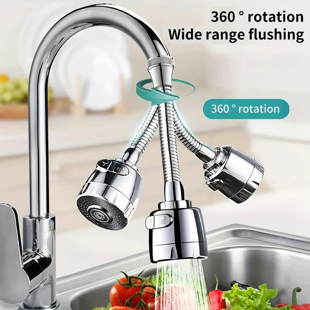 360 Degree Rotatable Faucet Nozzle Adapter With Dual Spray Modes 2