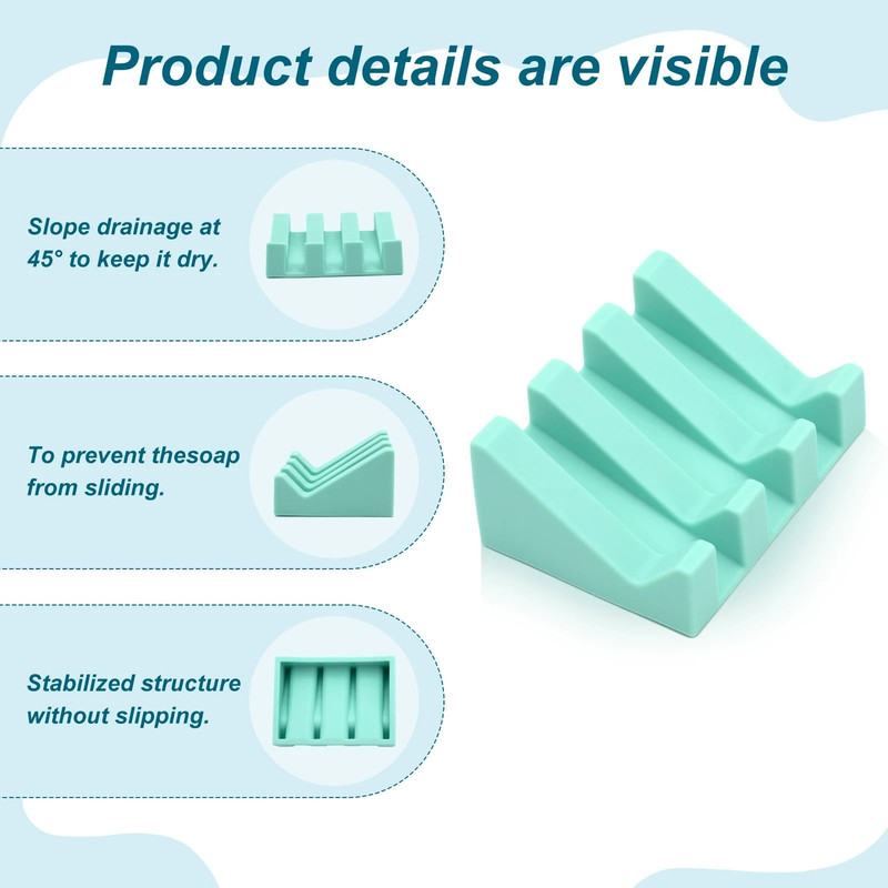 Silicone Drainage Soap Dish For Bathroom 1