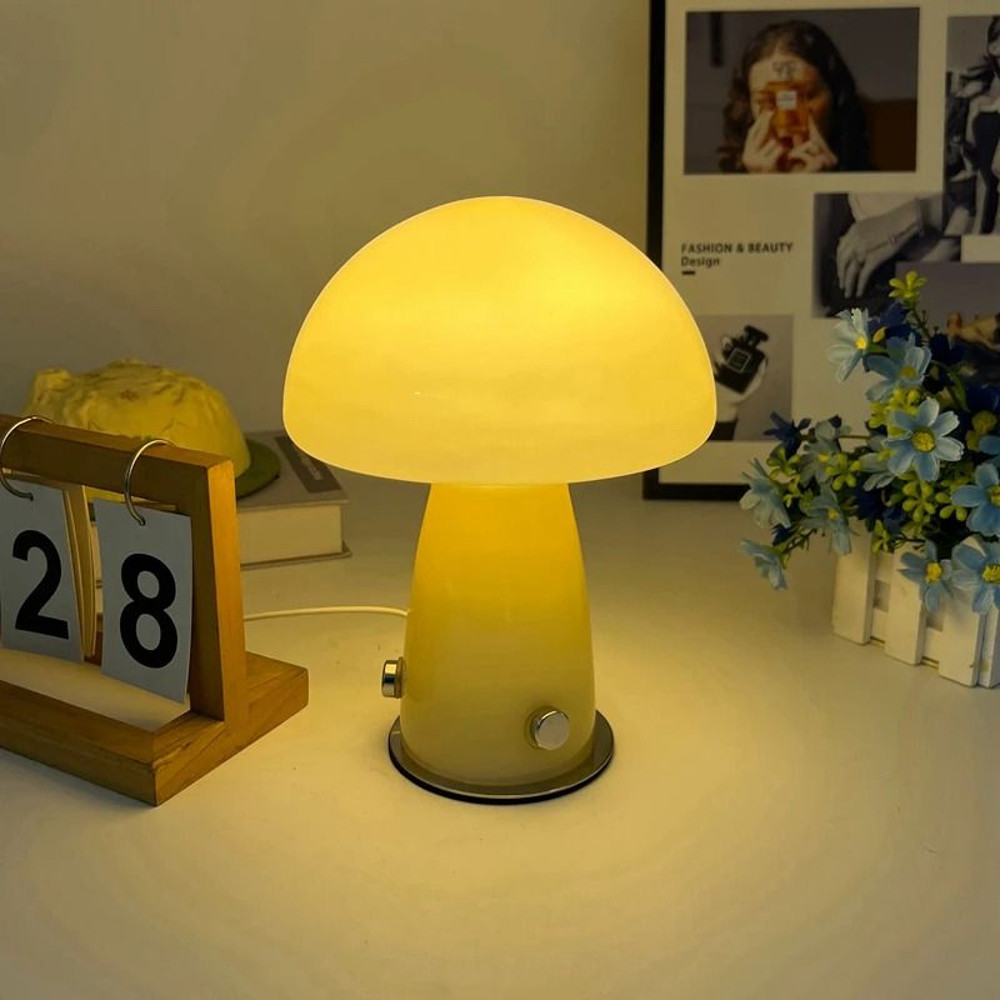Glass Mushroom Lamp Nordic Bauhaus Vintage Style 4