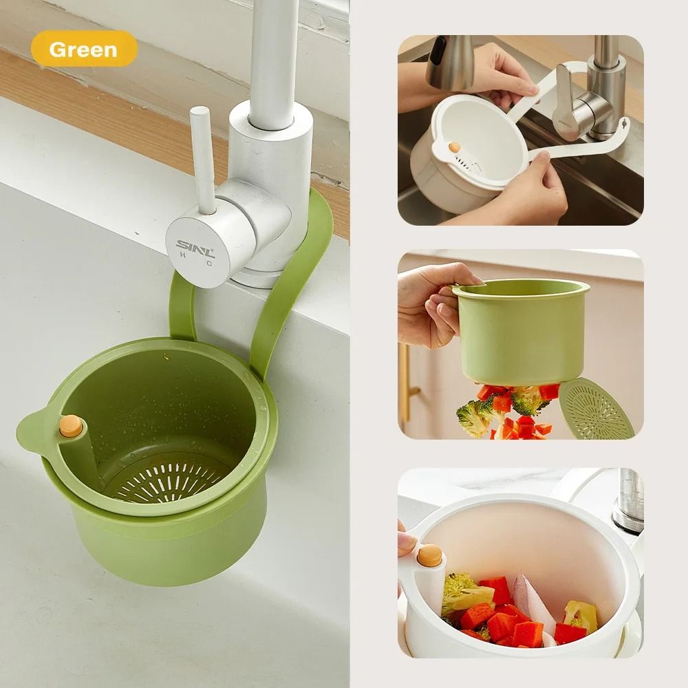 Sink Hanging Strainer Basket With Openable Bottom Cover 7