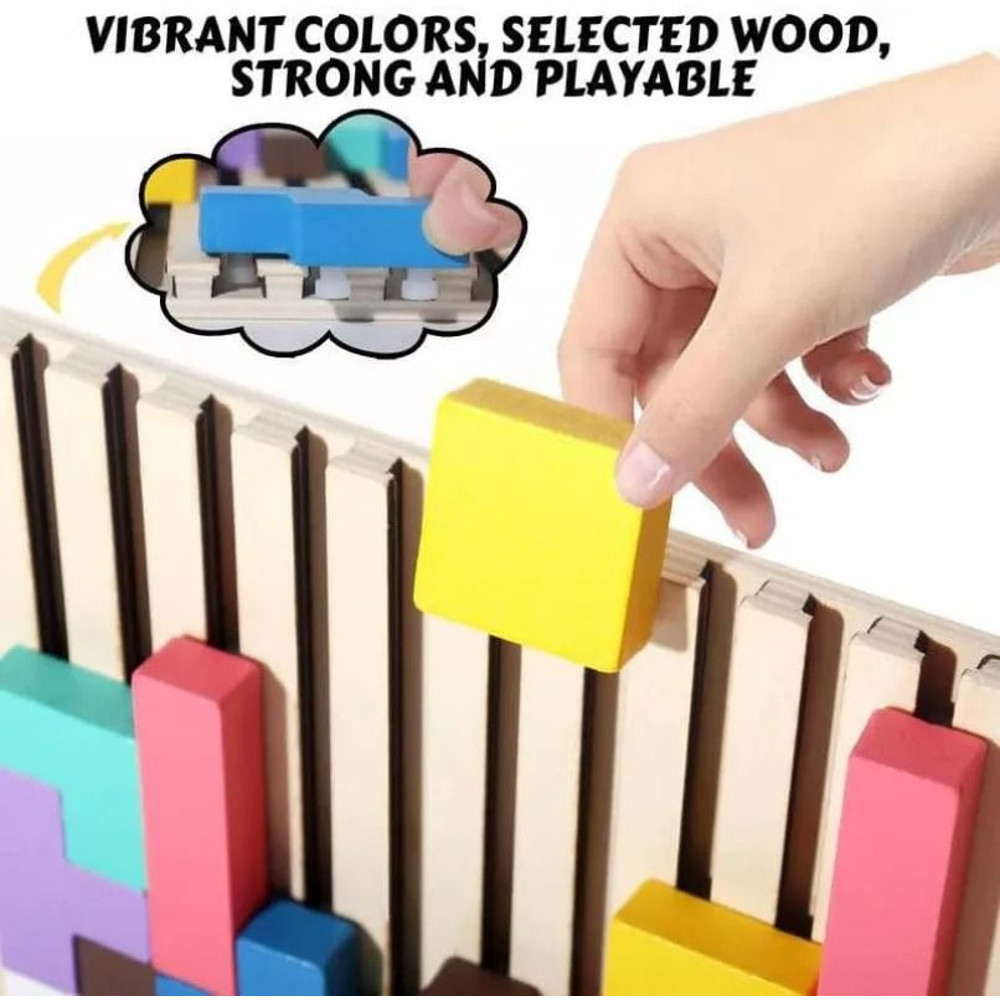 Wooden Puzzle Stacking Game For Family Activity 4