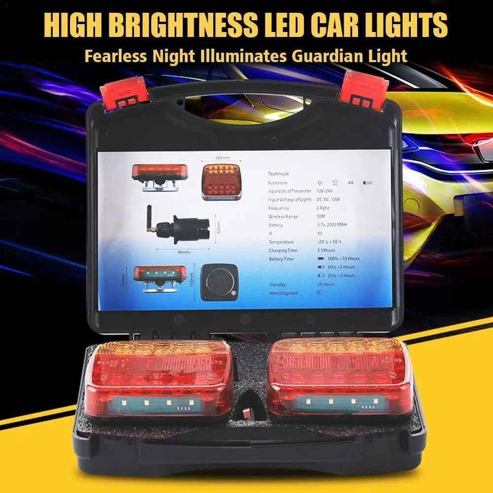 Rechargeable Wireless Reflective Lens Truck Taillights 0