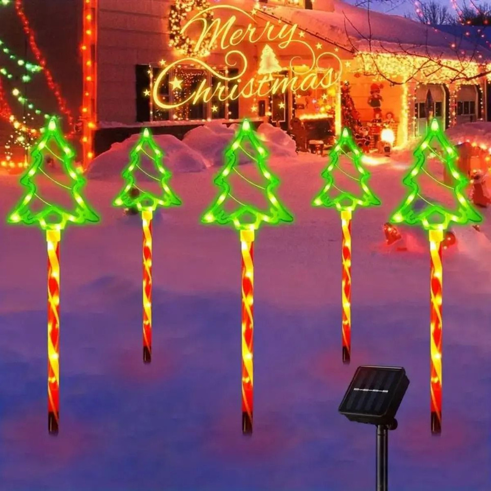 5 Piece Solar Candy Christmas Tree Decorative Lights 6