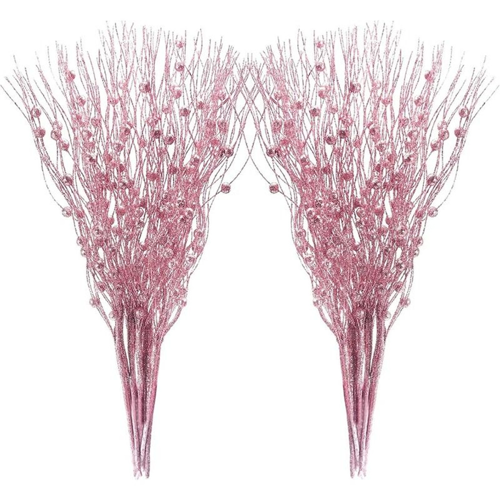 Glitter Artificial Berry Bouquet Decoration For Christmas And Holiday Crafts 0