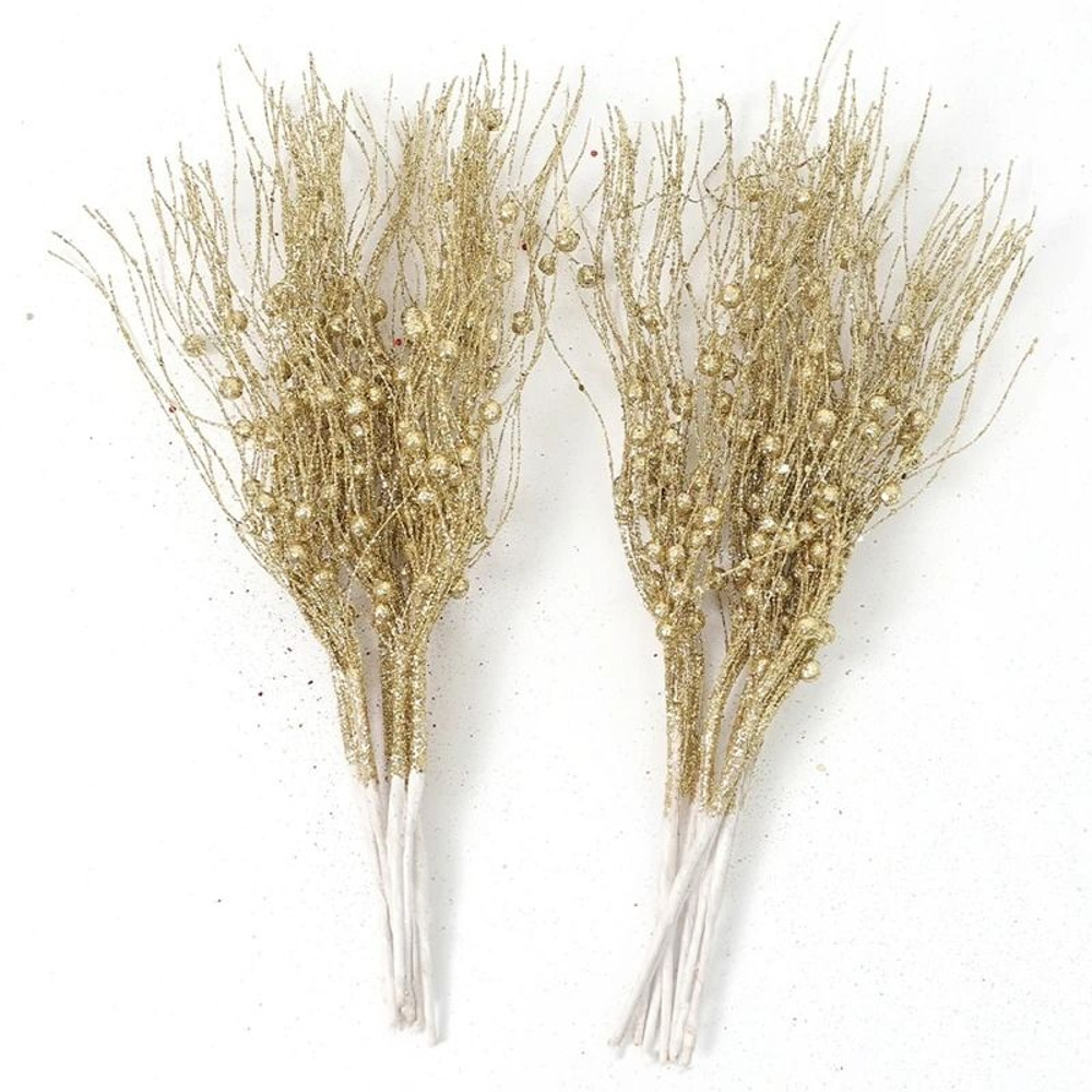 Glitter Artificial Berry Bouquet Decoration For Christmas And Holiday Crafts 9