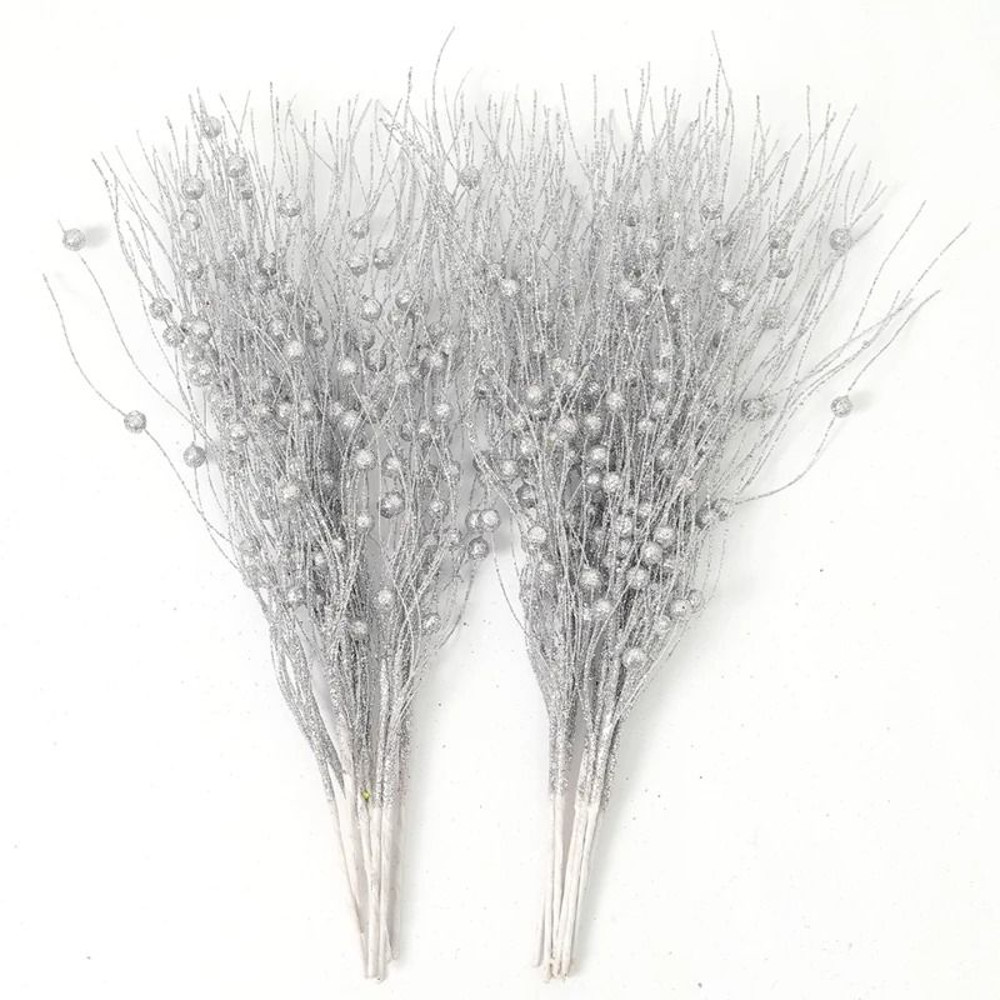 Glitter Artificial Berry Bouquet Decoration For Christmas And Holiday Crafts 13