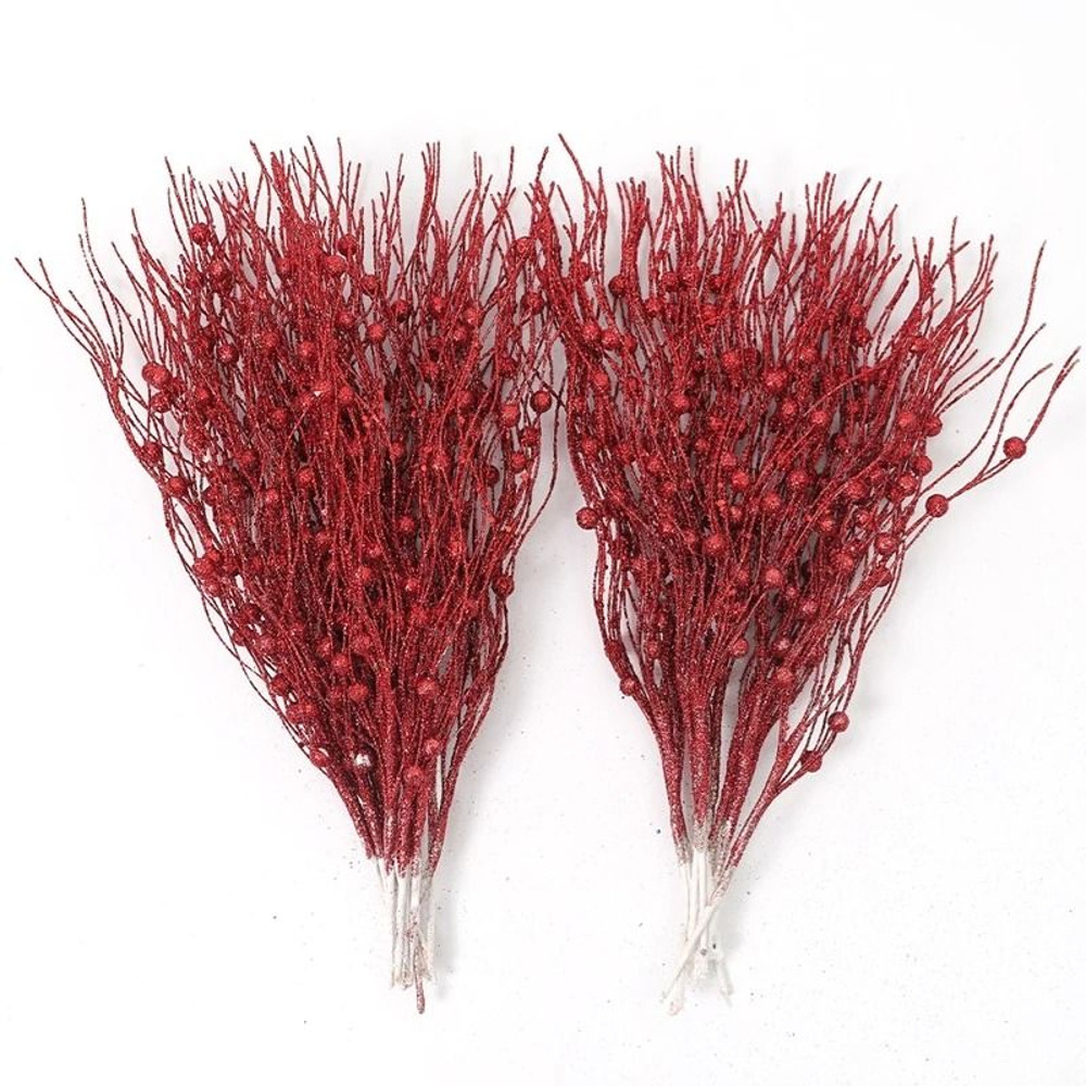 Glitter Artificial Berry Bouquet Decoration For Christmas And Holiday Crafts 15