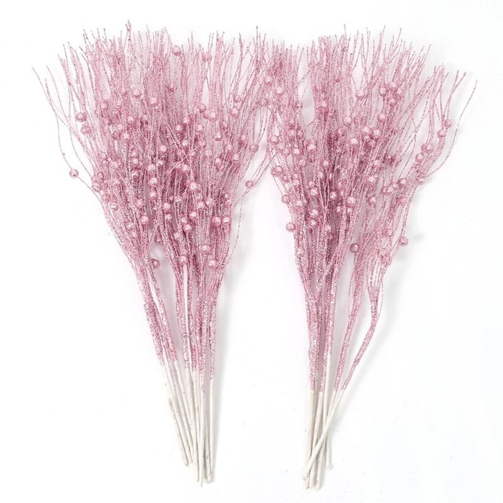 Glitter Artificial Berry Bouquet Decoration For Christmas And Holiday Crafts 7