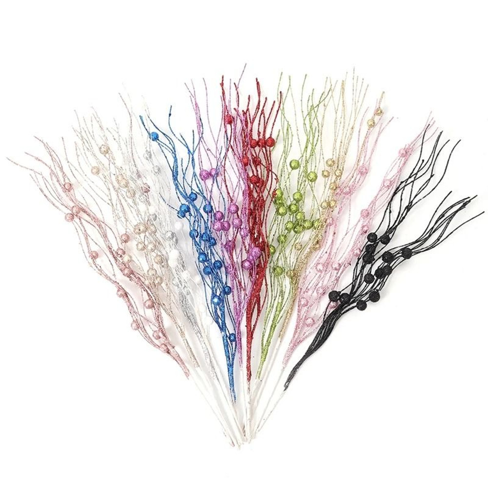 Glitter Artificial Berry Bouquet Decoration For Christmas And Holiday Crafts 28