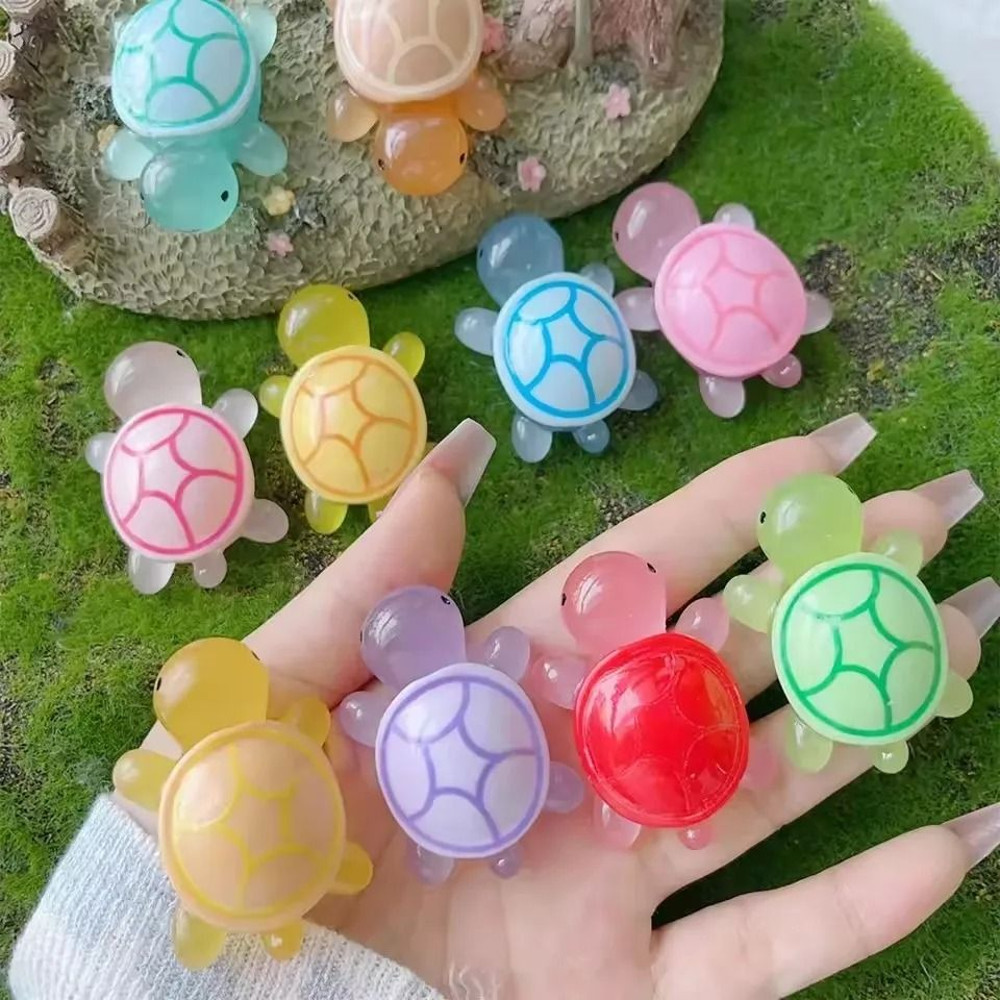 Mini Luminous Turtle Ornaments Set For Home Decor And Kids Toys 0