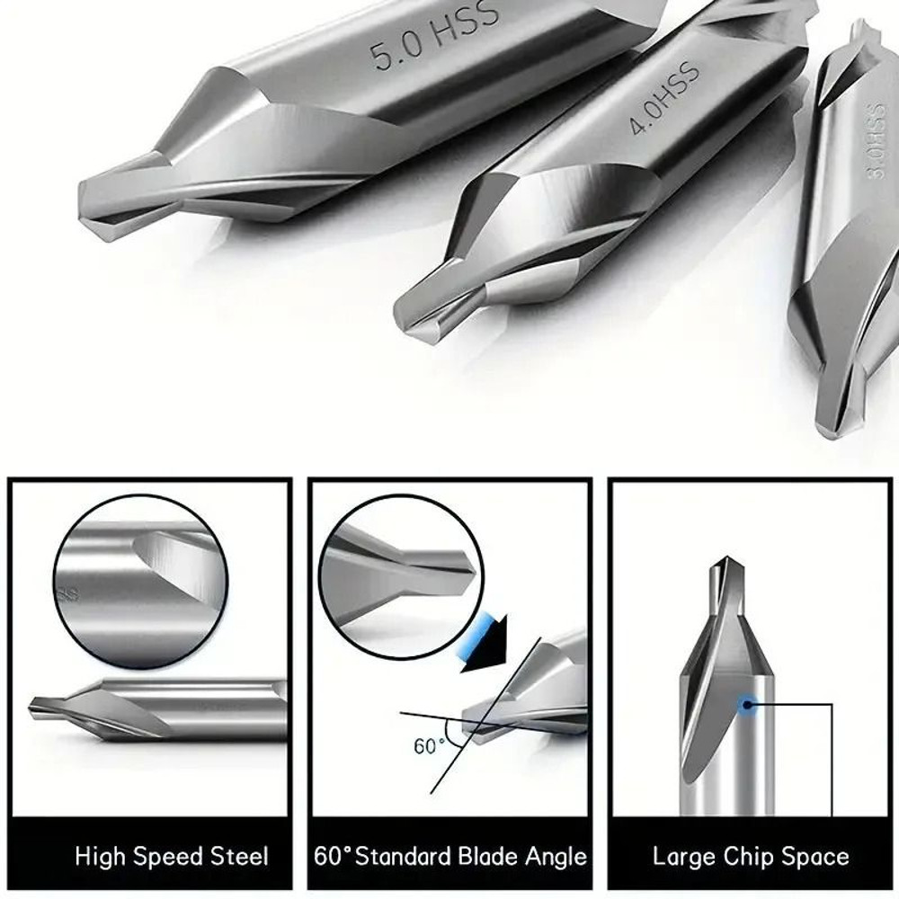 7Piece High Speed Steel Center Drill Bit Set For Metalworking And Lathe Use 2