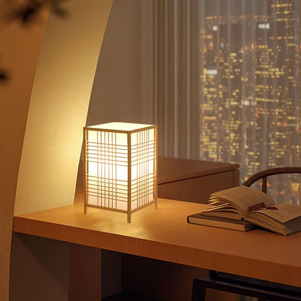 Hand Woven Bamboo Desk And Bedside Lamp For Minimalist Home Decor 1