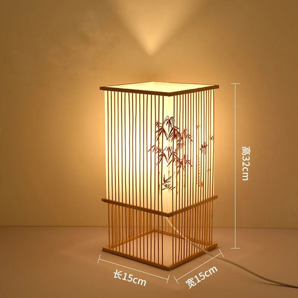 Hand Woven Bamboo Desk And Bedside Lamp For Minimalist Home Decor 2