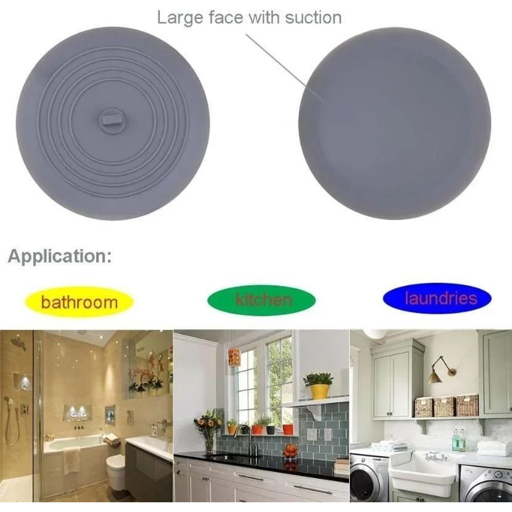 Large Silicone Drain Plug And Hair Stopper For Bathroom And Kitchen 3
