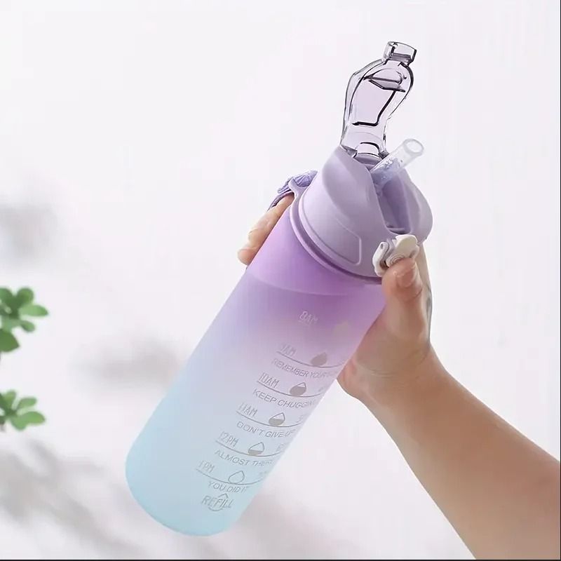 700ml Time Scale Water Cup With Drop Resistant Lid For Sports And Outdoor Use 1