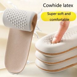 soft cowhide latex insoles for comfort shock absorption and odor control