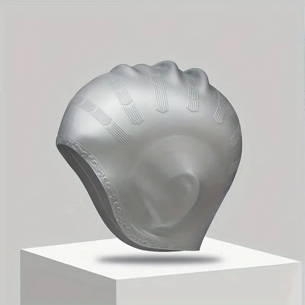 Durable Silicone Swimming Cap With Ear Pockets For Adults And Teens 1