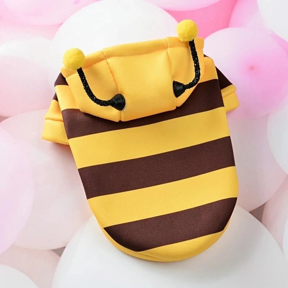 Bee Costume Hoodie For Pets Cozy Winter Outfit For Small Dogs And Cats 6