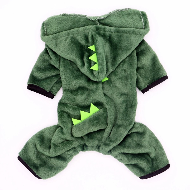 Funny Dinosaur Cosplay Hoodie For Pets Warm Winter Costume For Small And Medium Dogs And Cats 3