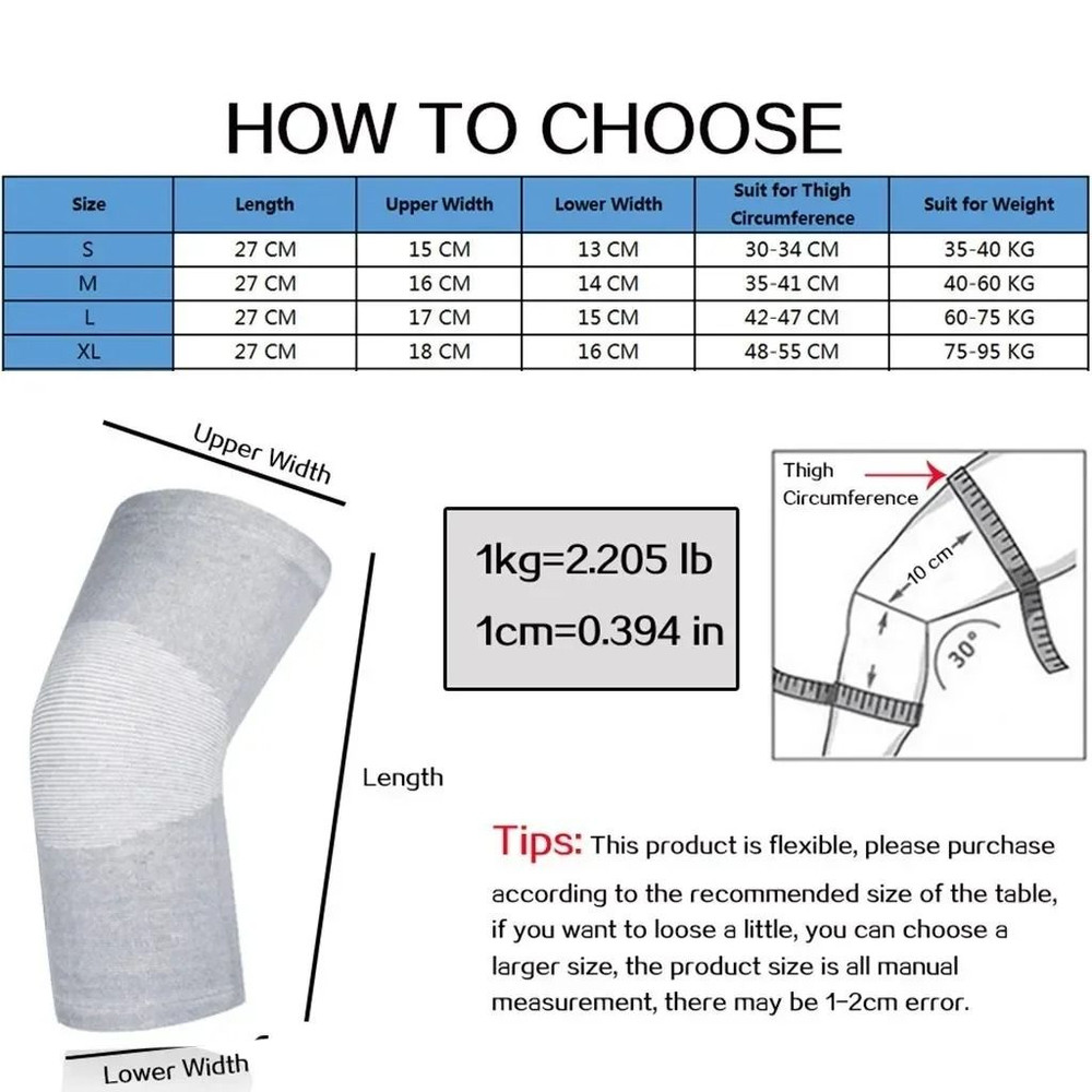 Winter Warm Bamboo Charcoal Knee Pads Support Brace For Men And Women 4