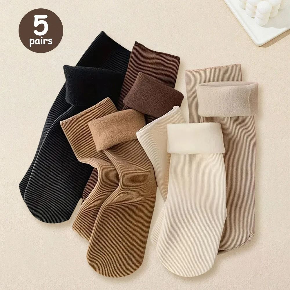 Winter Warm Thick Thermal Socks Five Pair Set Unisex Snow Socks 6