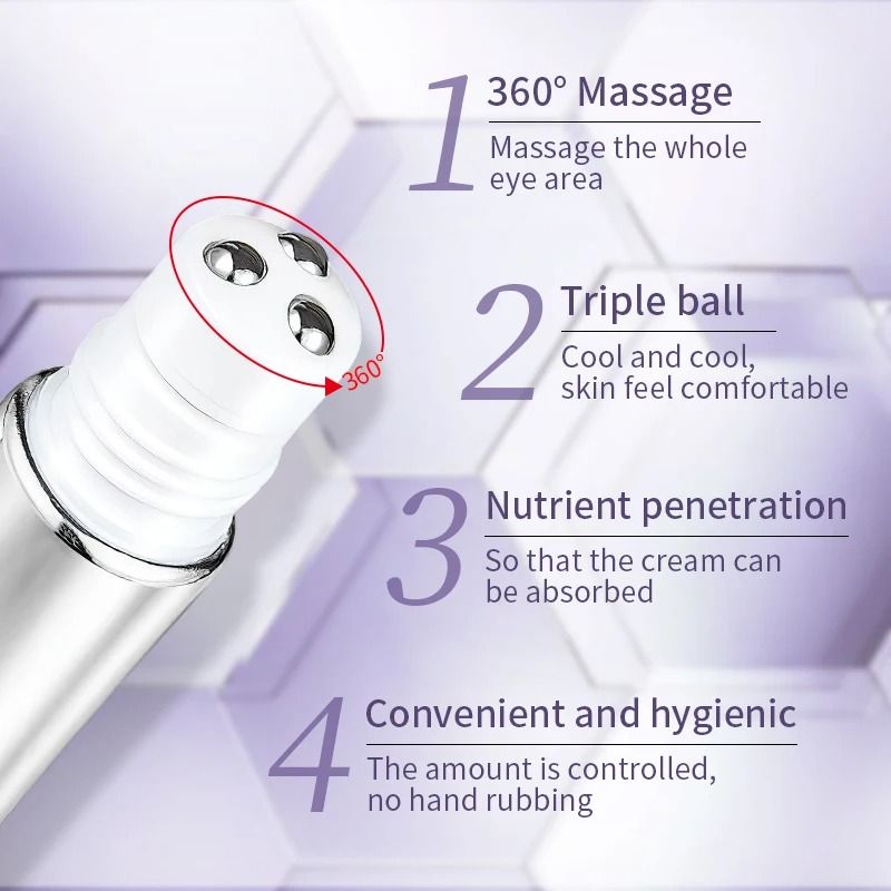 Anti Wrinkle Eye Cream With Roller Massager For Dark Circles And Eye Bags 2