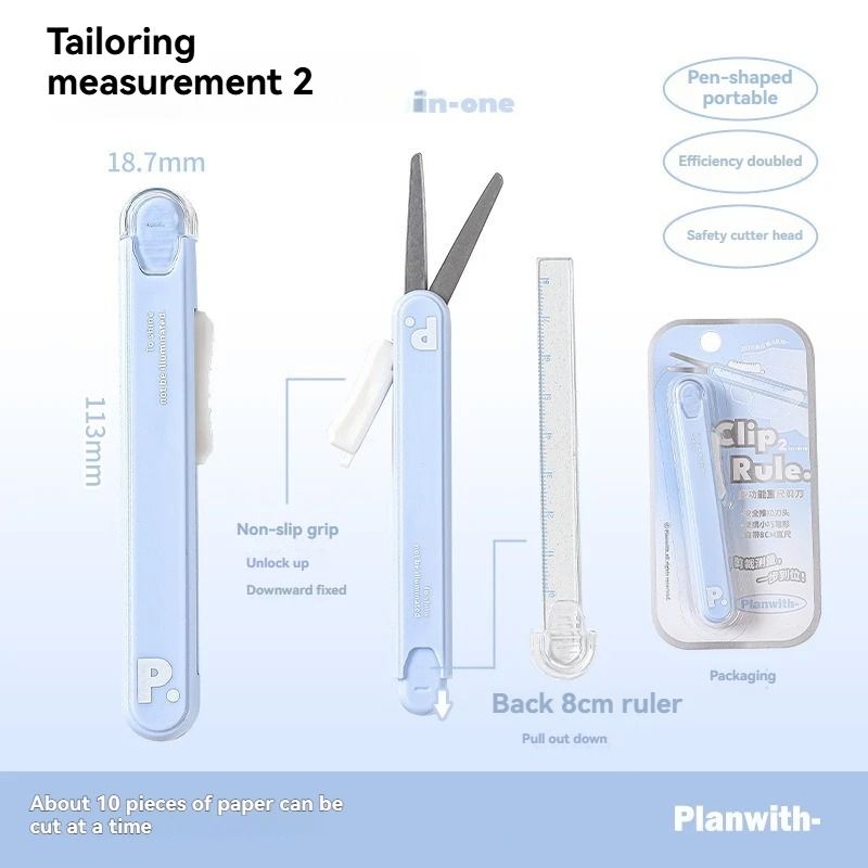 Mini Portable Pen Shape Scissors And Paper Cutter Tool 10
