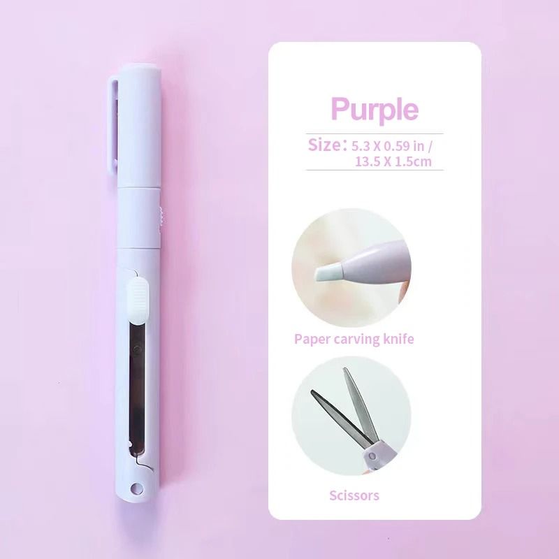 Mini Portable Pen Shape Scissors And Paper Cutter Tool 11