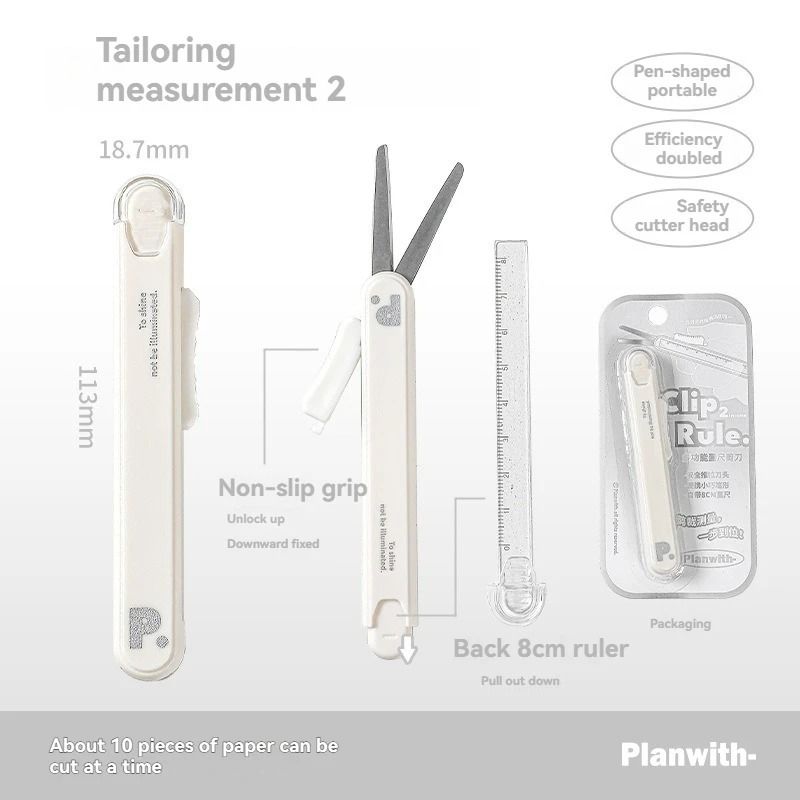 Mini Portable Pen Shape Scissors And Paper Cutter Tool 12