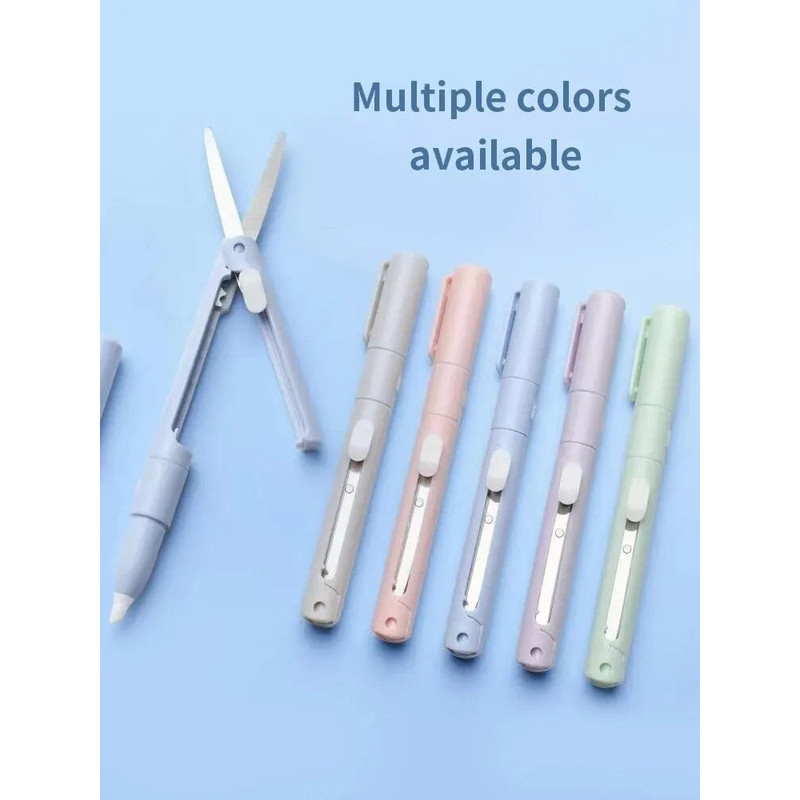 Mini Portable Pen Shape Scissors And Paper Cutter Tool 3
