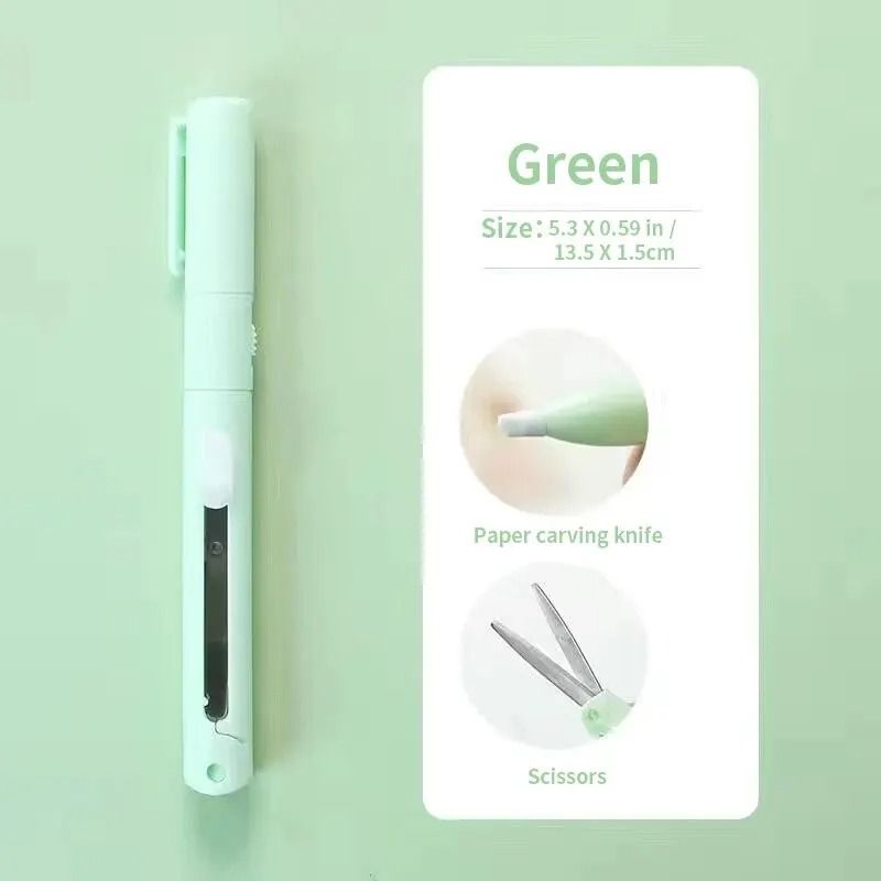 Mini Portable Pen Shape Scissors And Paper Cutter Tool 6