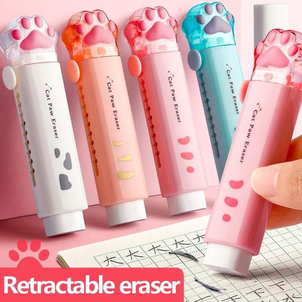 Retractable Cat Eraser Cute Stationery For School And Office 0