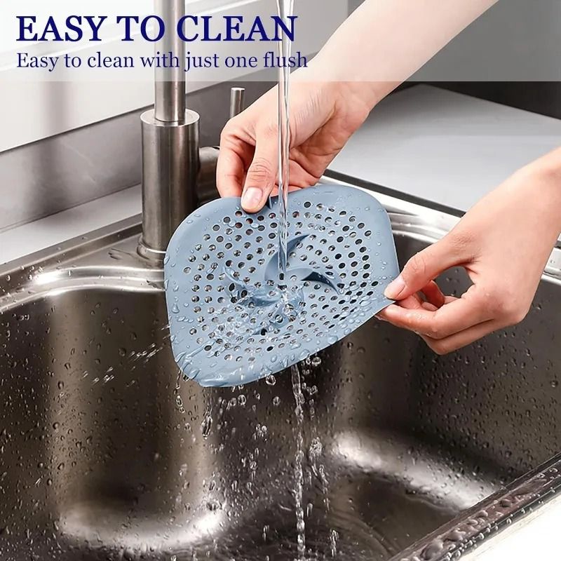 Silicone Drain Hair Catcher Drain Cover For Tub Shower And Kitchen 3