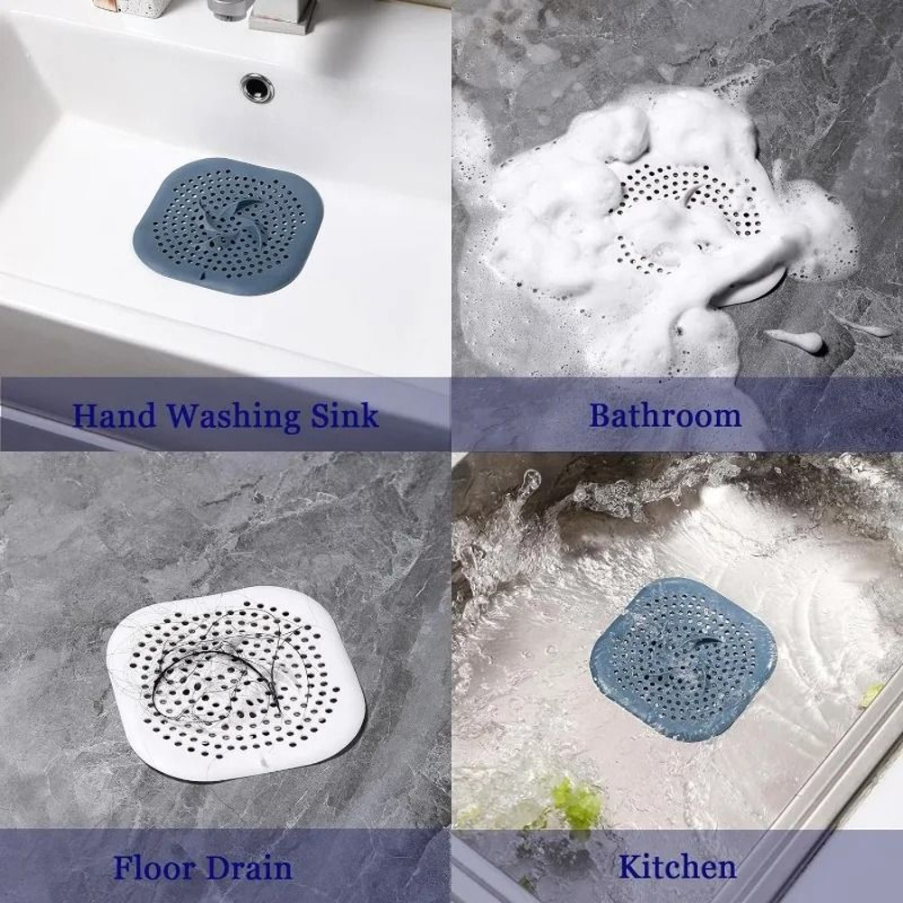 Silicone Drain Hair Catcher Drain Cover For Tub Shower And Kitchen 5