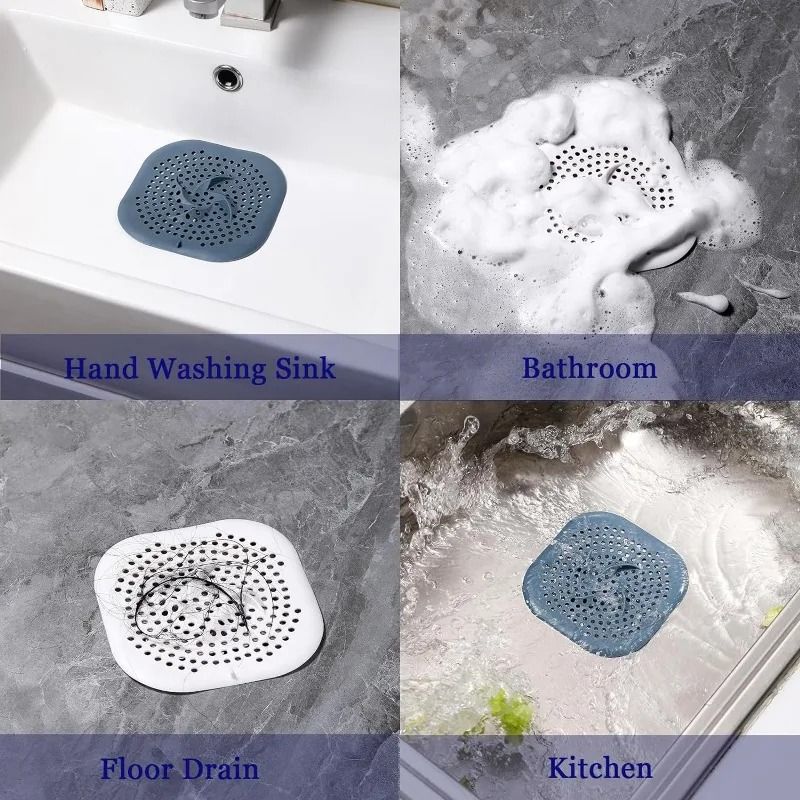 Silicone Drain Hair Catcher Drain Cover For Tub Shower And Kitchen 5