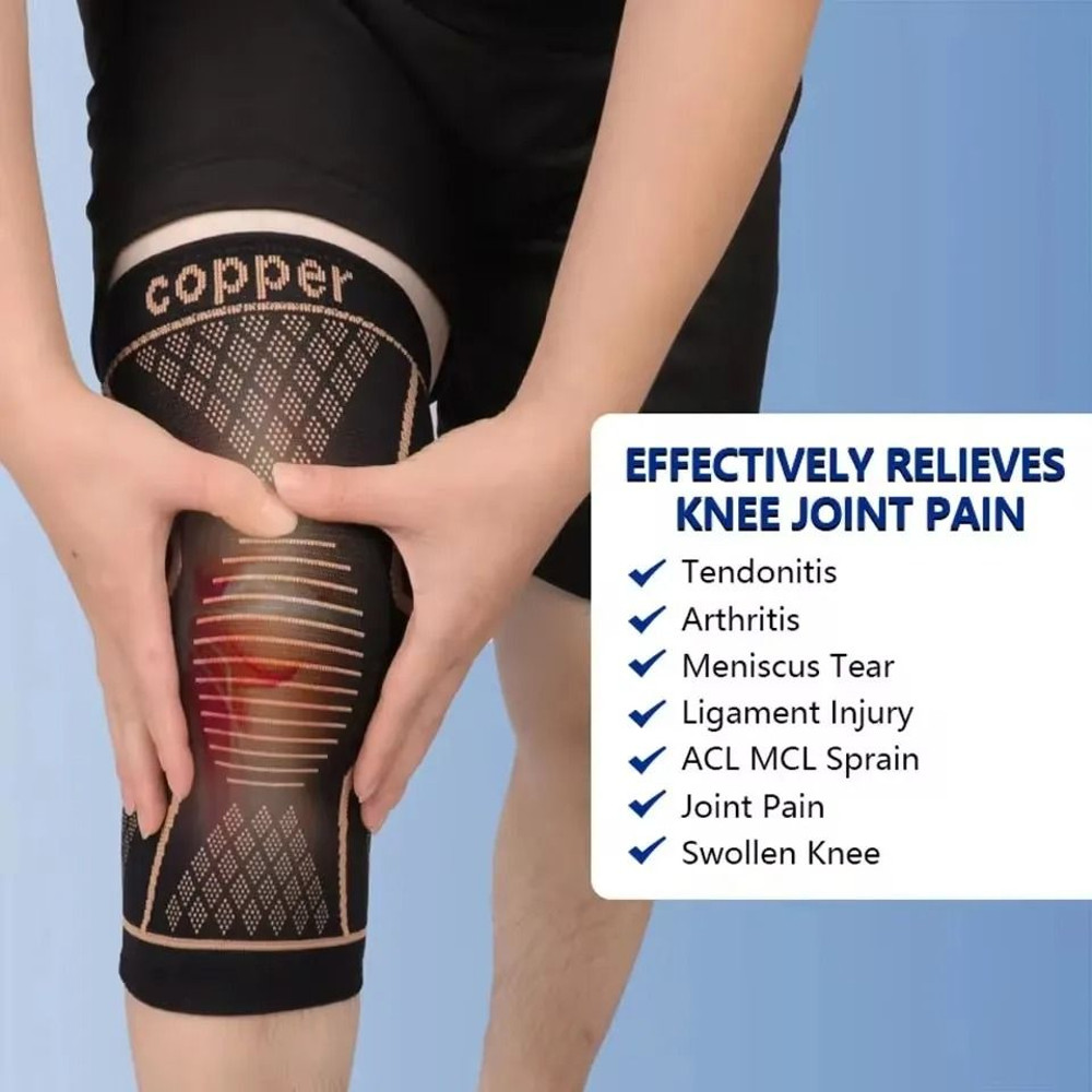 Copper Compression Knee Support Brace For Pain Relief And Sports 1