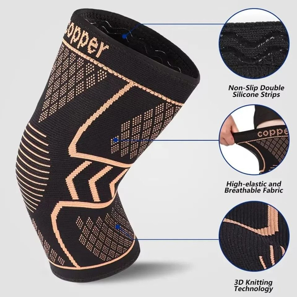 Copper Compression Knee Support Brace For Pain Relief And Sports 2