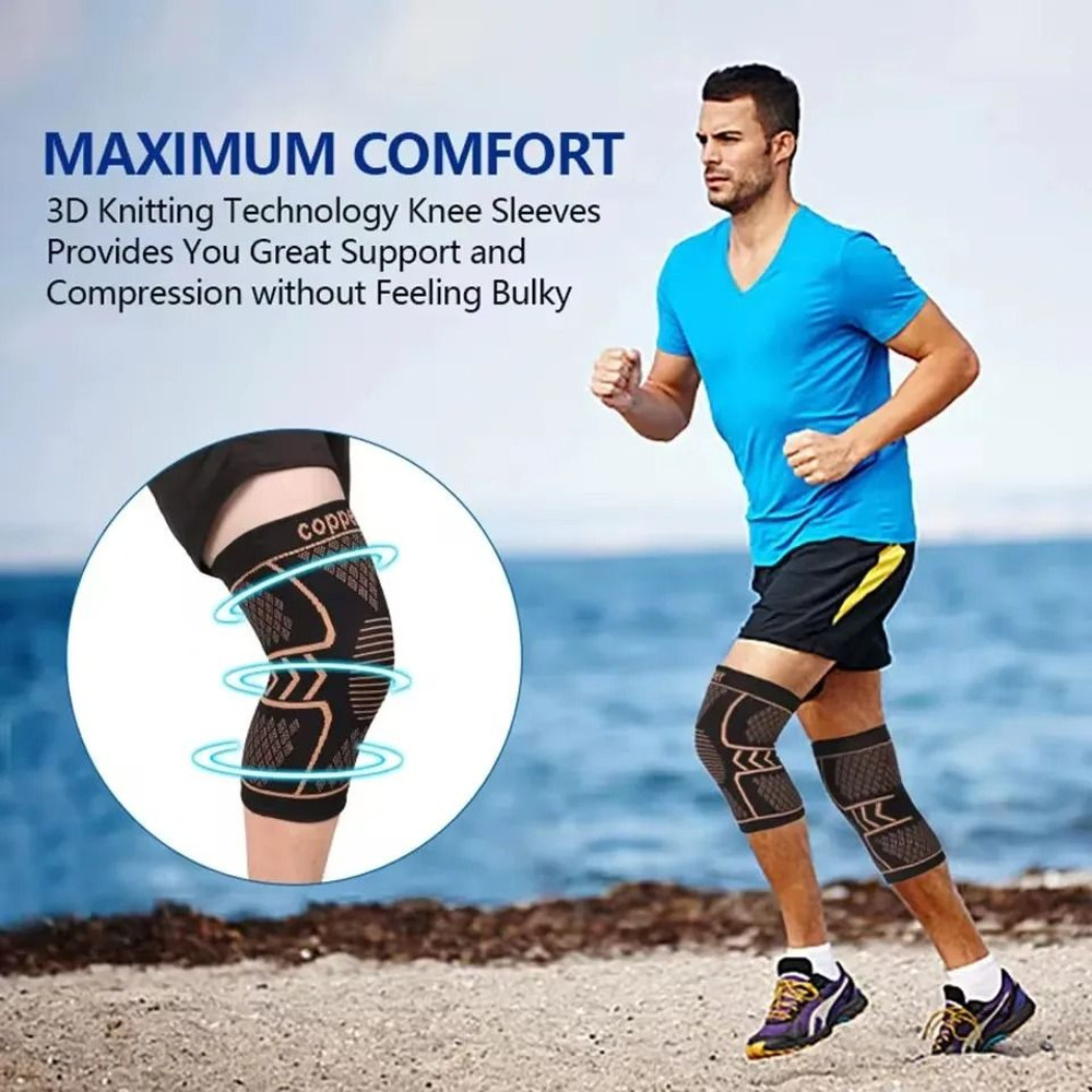 Copper Compression Knee Support Brace For Pain Relief And Sports 3