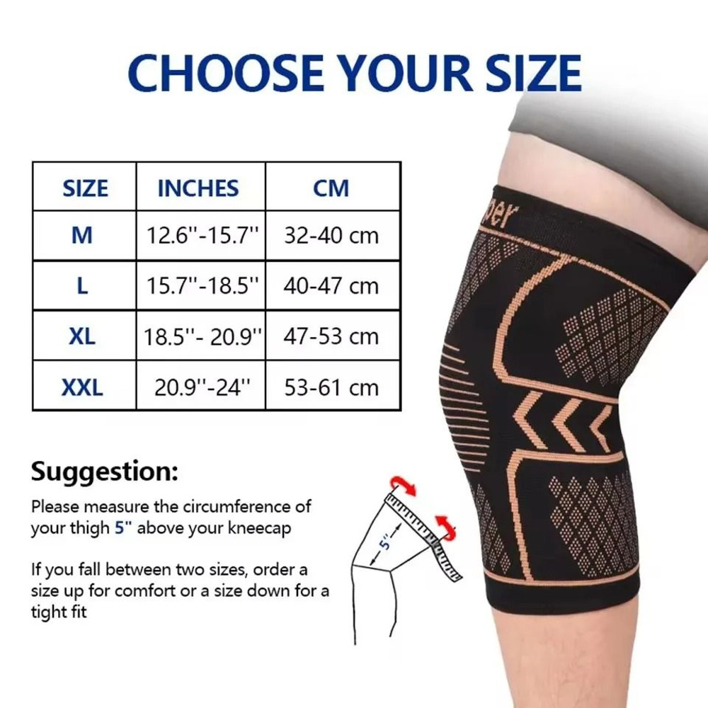 Copper Compression Knee Support Brace For Pain Relief And Sports 4