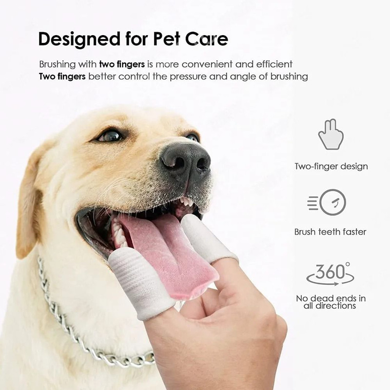Pet Two Finger Toothbrush For Cats And Dogs Oral Care 2