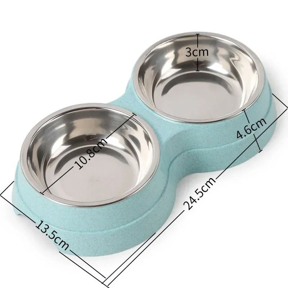 Double Stainless Steel Pet Feeding Bowl For Dogs And Cats 6